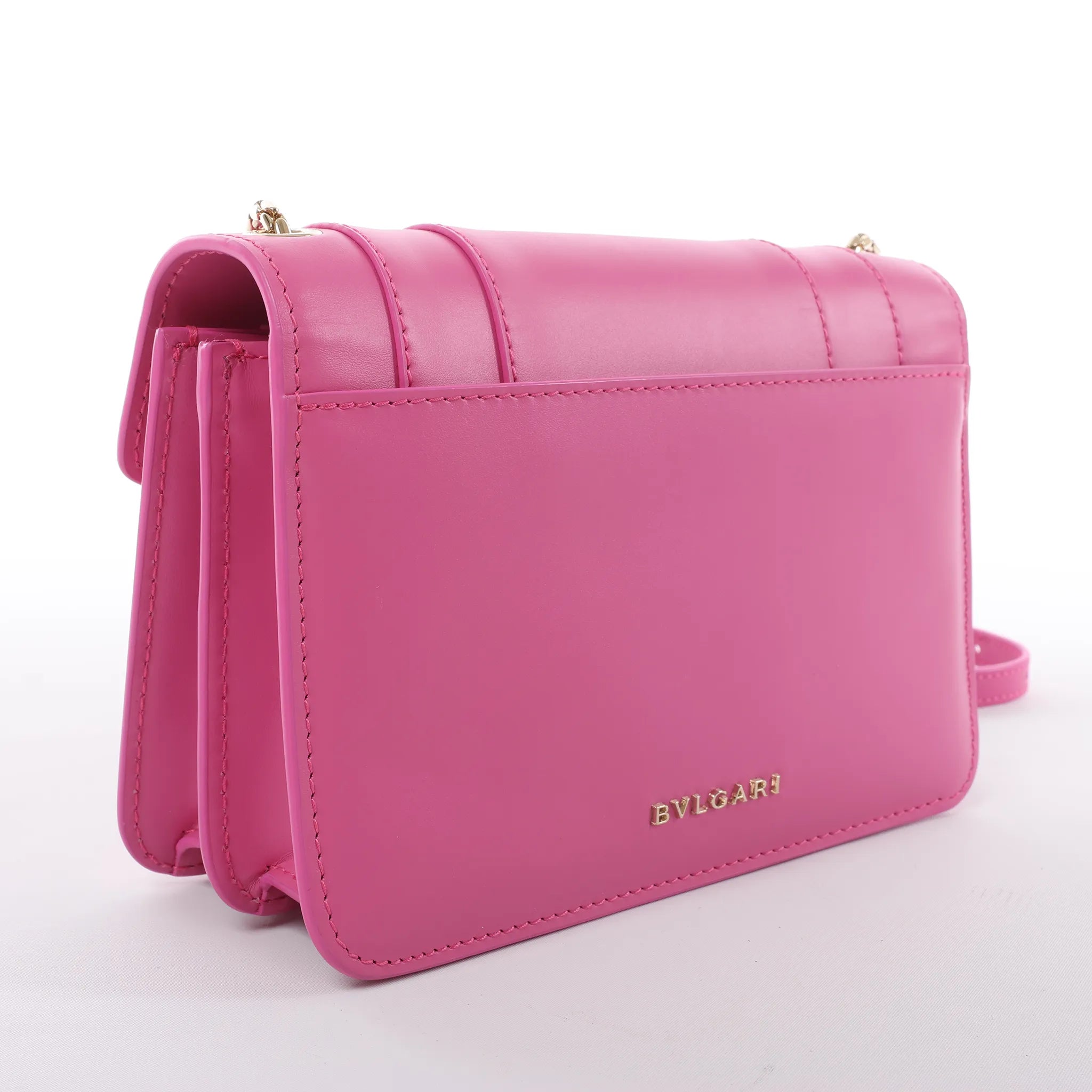 BVLGARI Serpenti Forever Leather Crossbody Bag in Pink