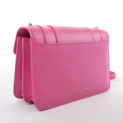 Bolso cruzado BVLGARI Serpenti Forever de piel en rosa
