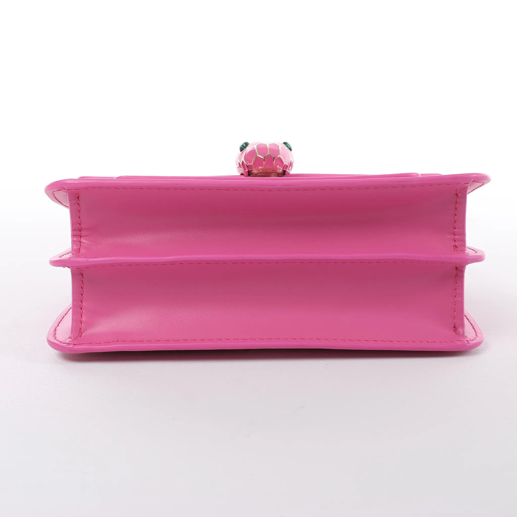 BVLGARI Serpenti Forever Leather Crossbody Bag in Pink