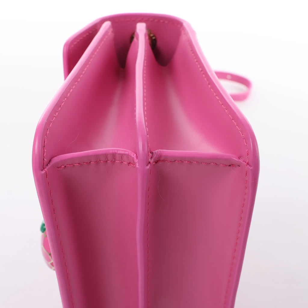 BVLGARI Serpenti Forever Leather Crossbody Bag in Pink