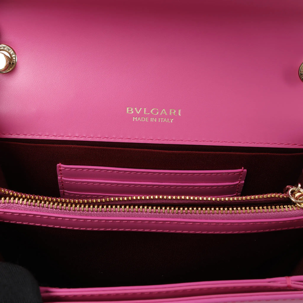 BVLGARI Serpenti Forever Leather Crossbody Bag in Pink