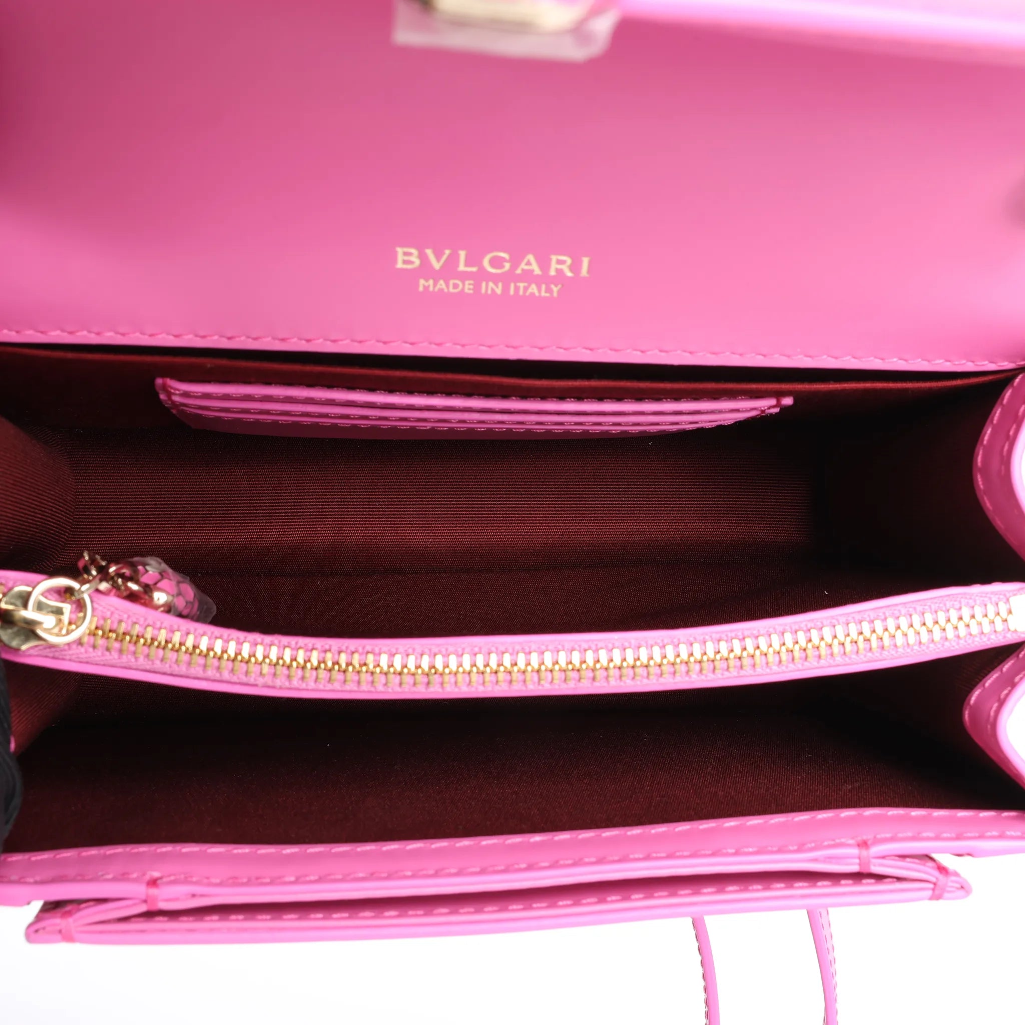 BVLGARI Serpenti Forever Leather Crossbody Bag in Pink