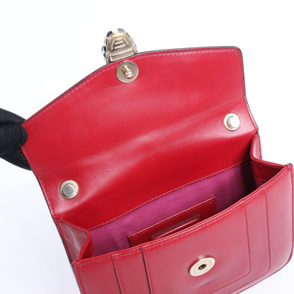 BVLGARI Serpenti Forever Leather Chain Shoulder Bag in Red