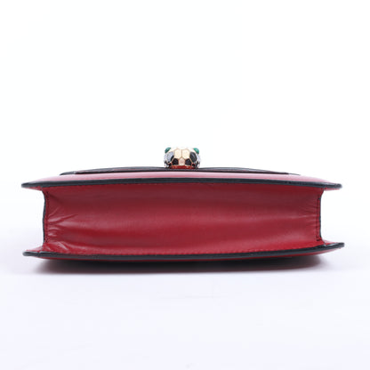 Sac à bandoulière BVLGARI Serpenti Forever en cuir rouge