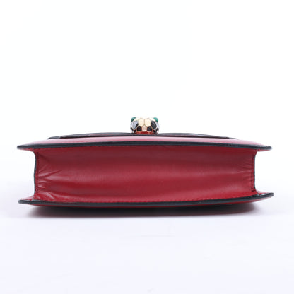 BVLGARI Serpenti Forever Leather Chain Shoulder Bag in Red