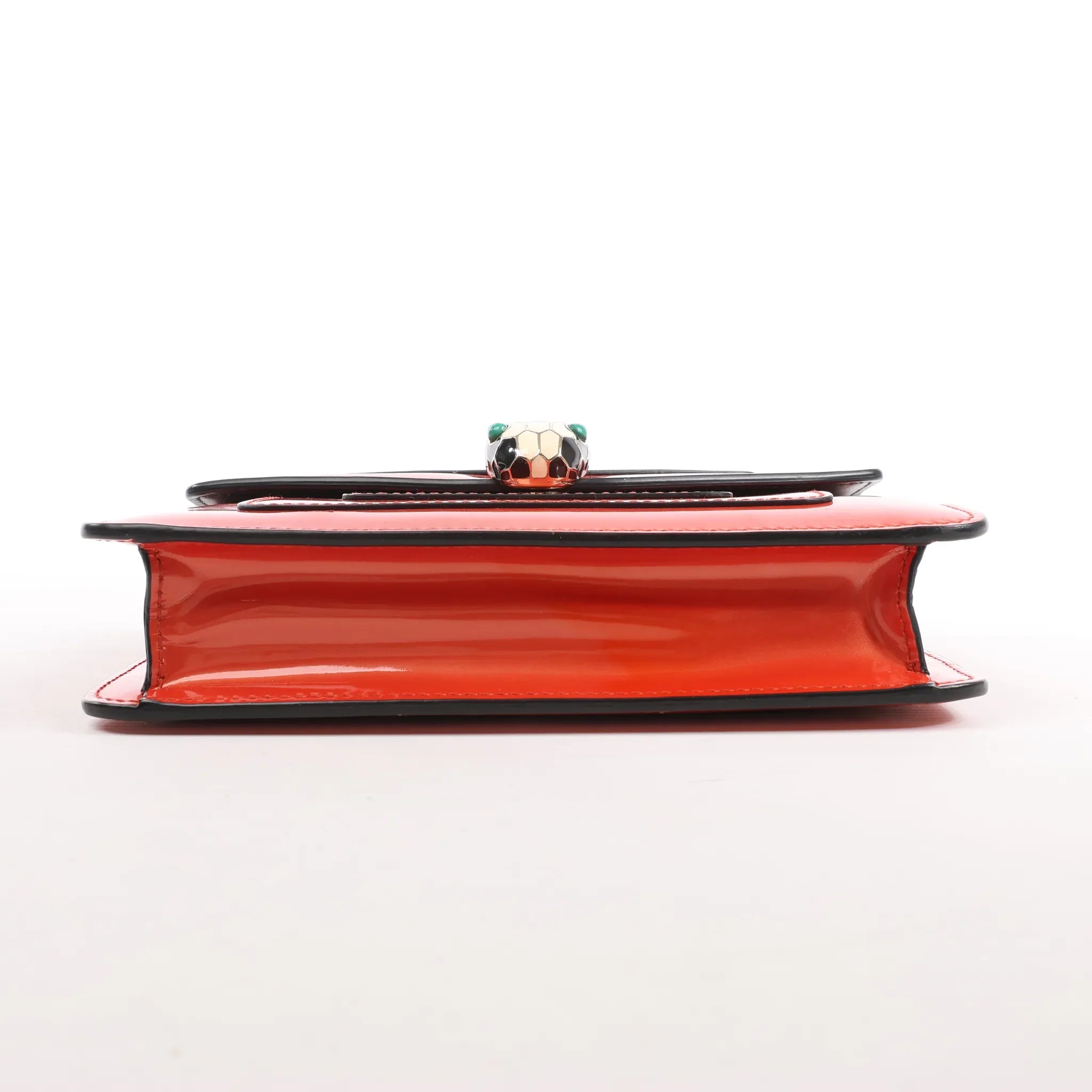 BVLGARI Serpenti Forever Patent Leather Chain Shoulder Bag in Orange