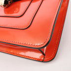 BVLGARI Serpenti Forever Patent Leather Chain Shoulder Bag in Orange