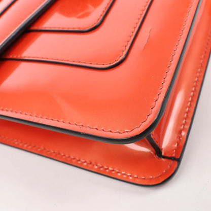 BVLGARI Serpenti Forever Patent Leather Chain Shoulder Bag in Orange
