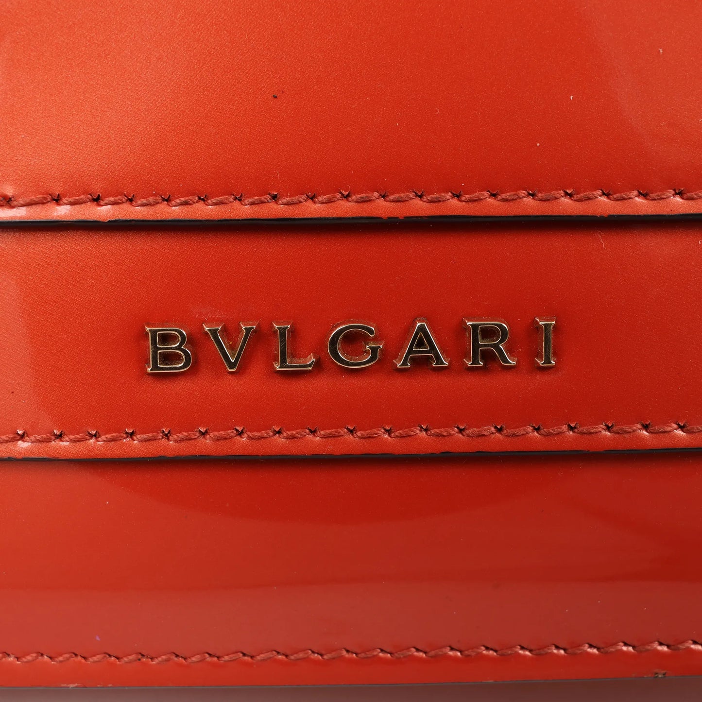 BVLGARI Serpenti Forever Patent Leather Chain Shoulder Bag in Orange