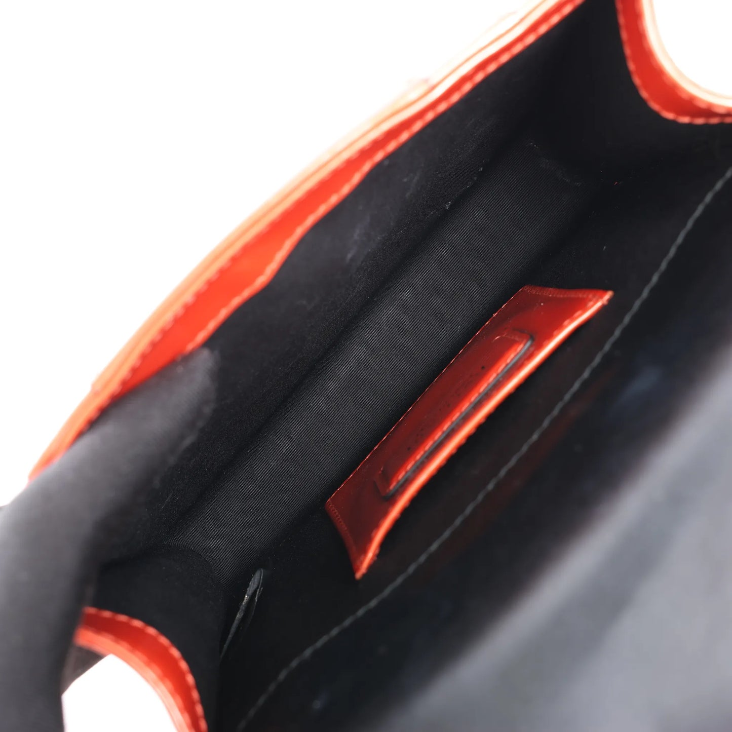 BVLGARI Serpenti Forever Patent Leather Chain Shoulder Bag in Orange