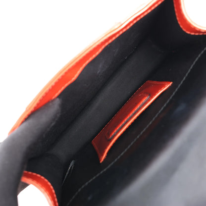 BVLGARI Serpenti Forever Patent Leather Chain Shoulder Bag in Orange