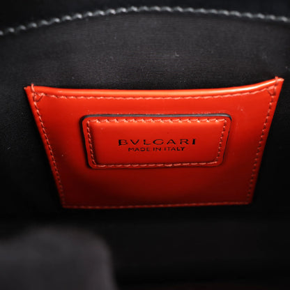 BVLGARI Serpenti Forever Patent Leather Chain Shoulder Bag in Orange