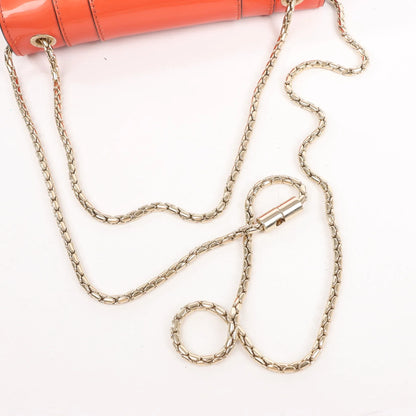 BVLGARI Serpenti Forever Patent Leather Chain Shoulder Bag in Orange