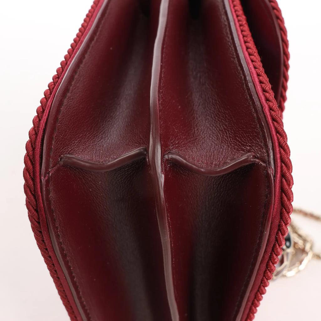 BVLGARI Serpenti Forever Polyester x Leather Chain Shoulder Bag in Pink