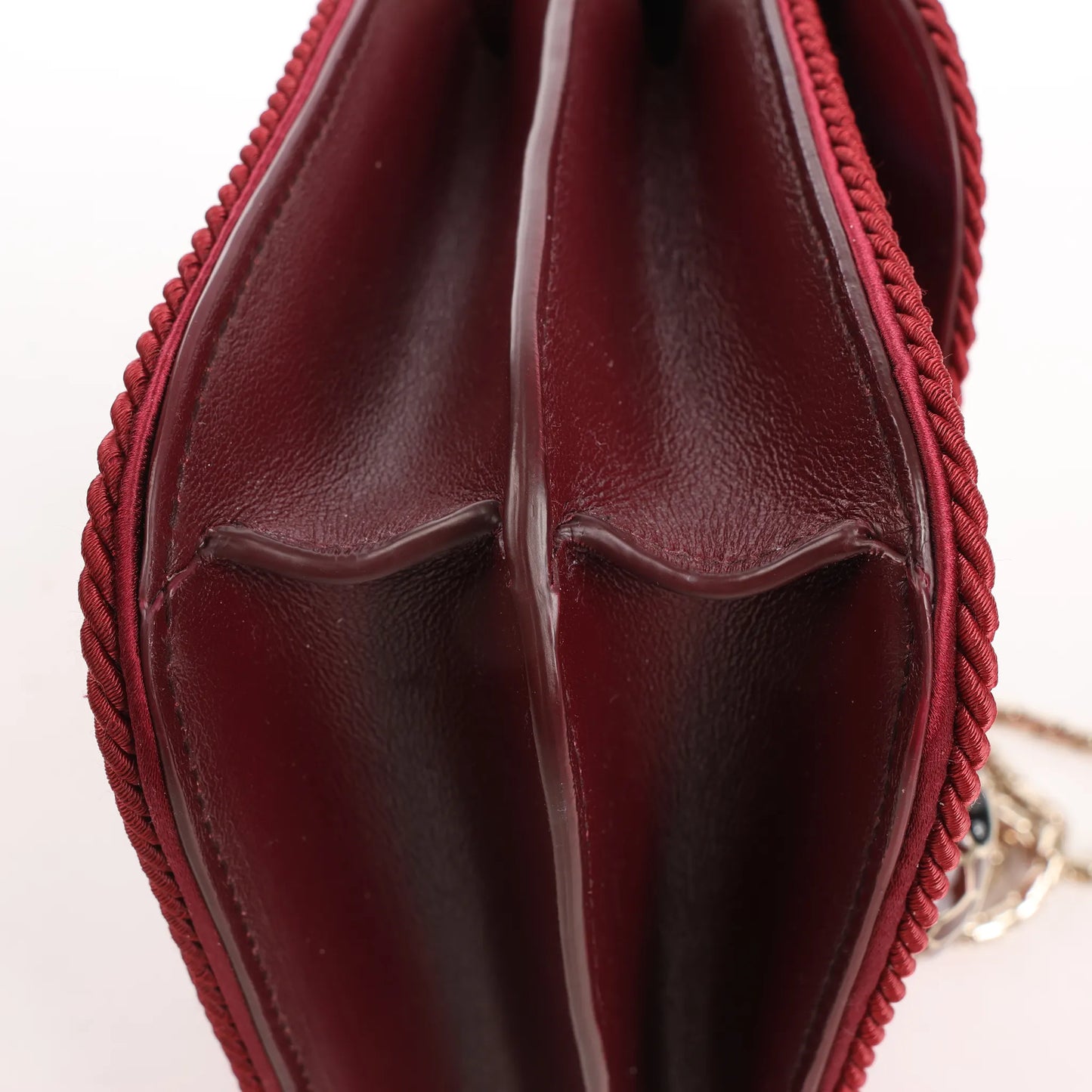 BVLGARI Serpenti Forever Polyester x Leather Chain Shoulder Bag in Pink