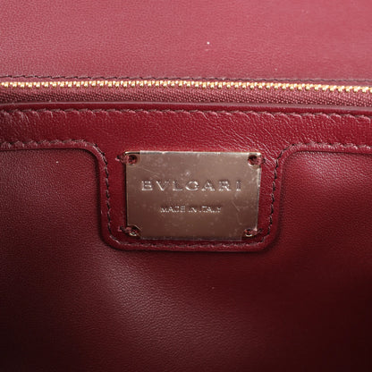 BVLGARI Serpenti Forever Polyester x Leather Chain Shoulder Bag in Pink