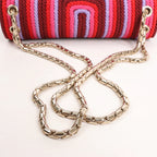 BVLGARI Serpenti Forever Polyester x Leather Chain Shoulder Bag in Pink