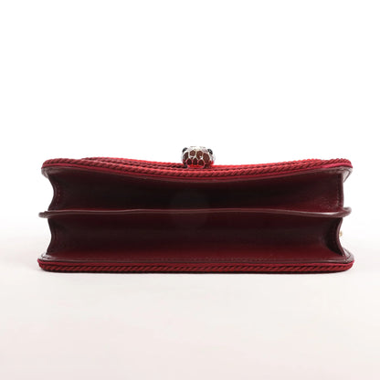 BVLGARI Serpenti Forever Polyester x Leather Chain Shoulder Bag in Pink