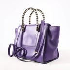BVLGARI Serpenti Leather 2Way Handbag in Purple