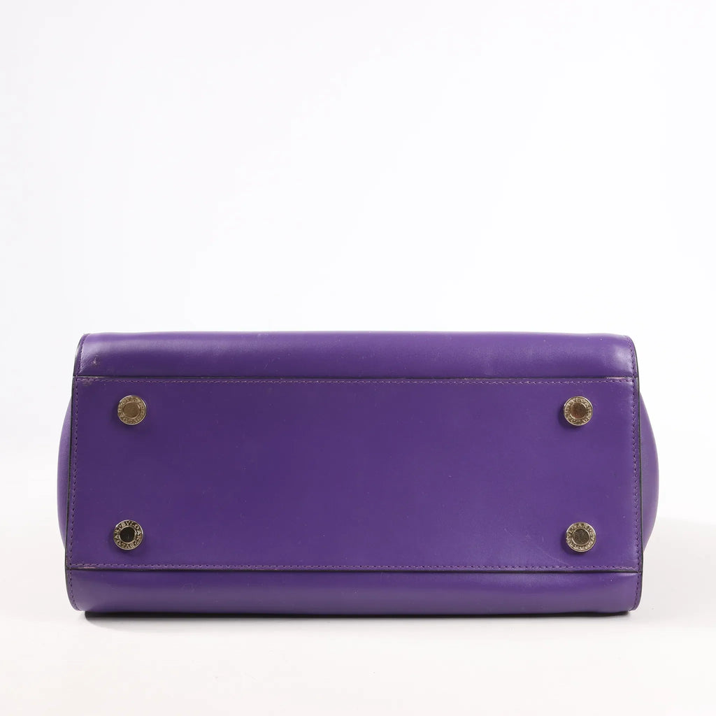 BVLGARI Serpenti Leather 2Way Handbag in Purple