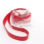 BVLGARI Serpenti Leather Chain Crossbody Bag in Red