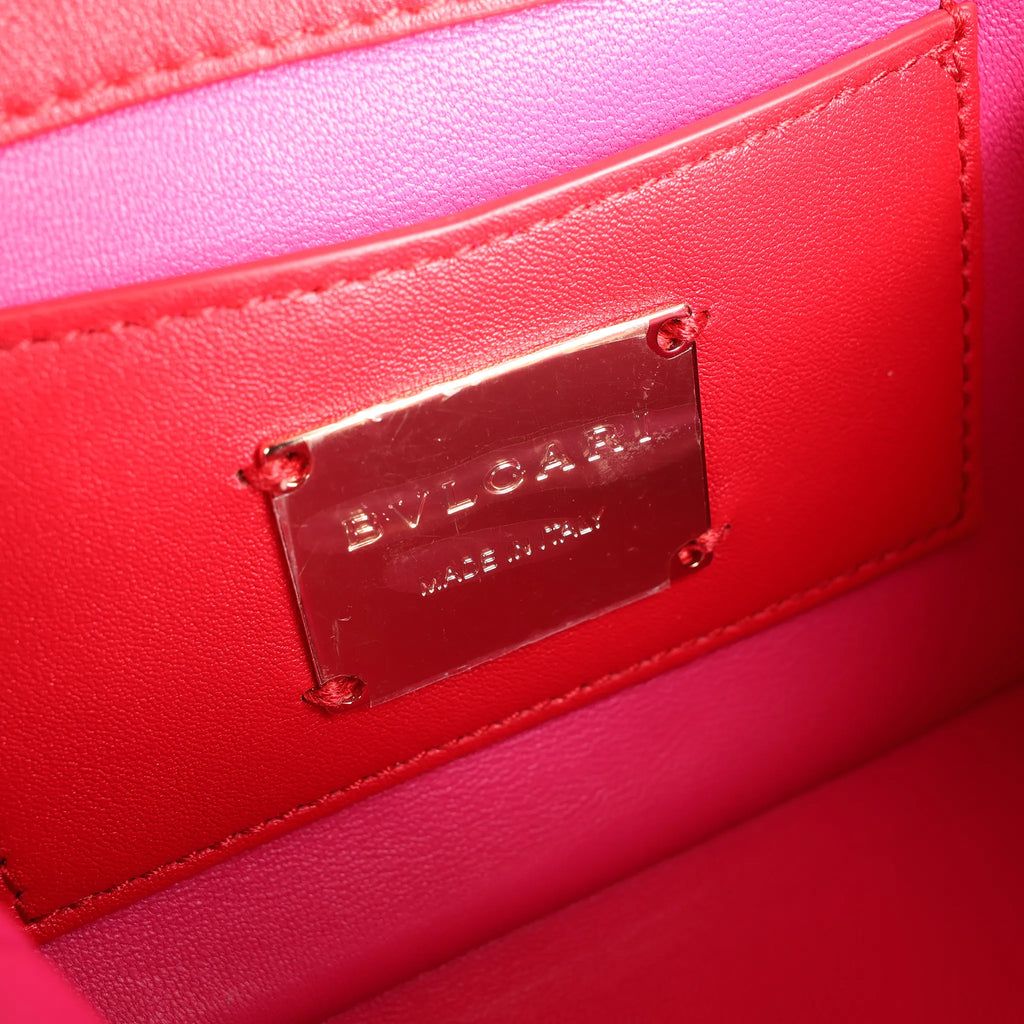 BVLGARI Serpenti Leather Chain Crossbody Bag in Red