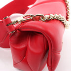 BVLGARI Serpenti Leather Chain Crossbody Bag in Red