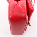 BVLGARI Serpenti Leather Chain Crossbody Bag in Red