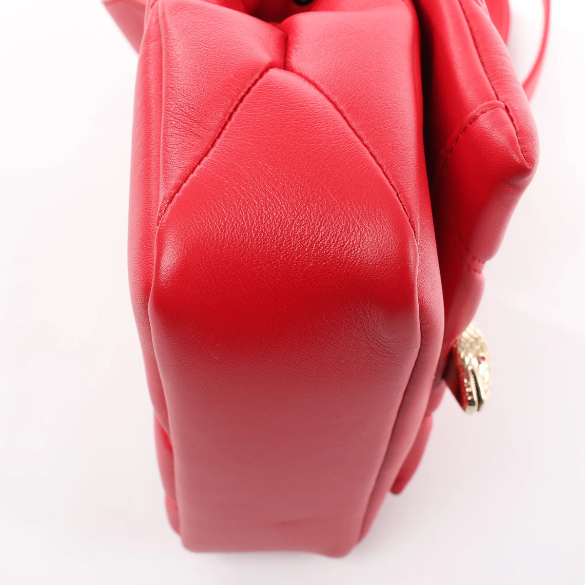 BVLGARI Serpenti Leather Chain Crossbody Bag in Red