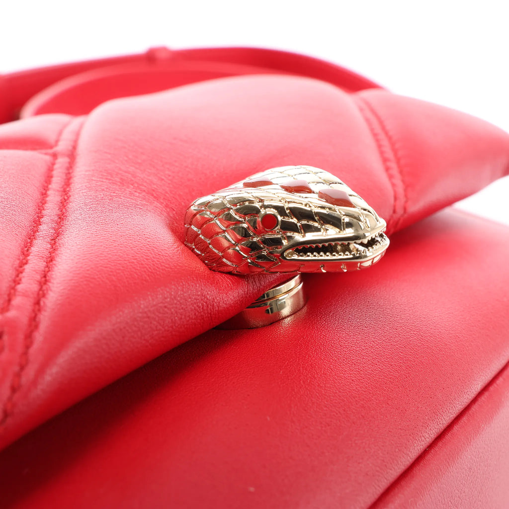 BVLGARI Serpenti Leather Chain Crossbody Bag in Red