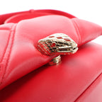 BVLGARI Serpenti Leather Chain Crossbody Bag in Red