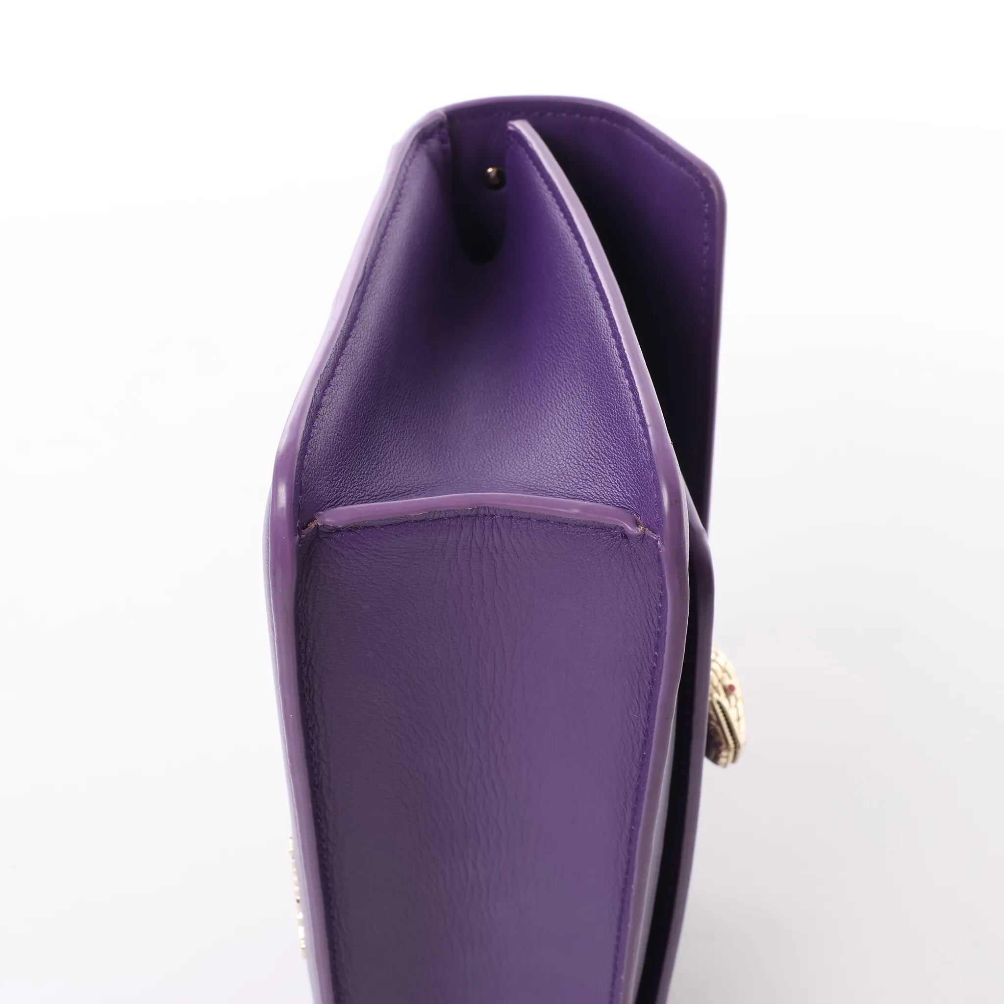 BVLGARI Serpenti Leather 2Way Chain Handbag in Purple