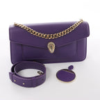 BVLGARI Serpenti Leather 2Way Chain Handbag in Purple