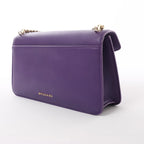 BVLGARI Serpenti Leather 2Way Chain Handbag in Purple