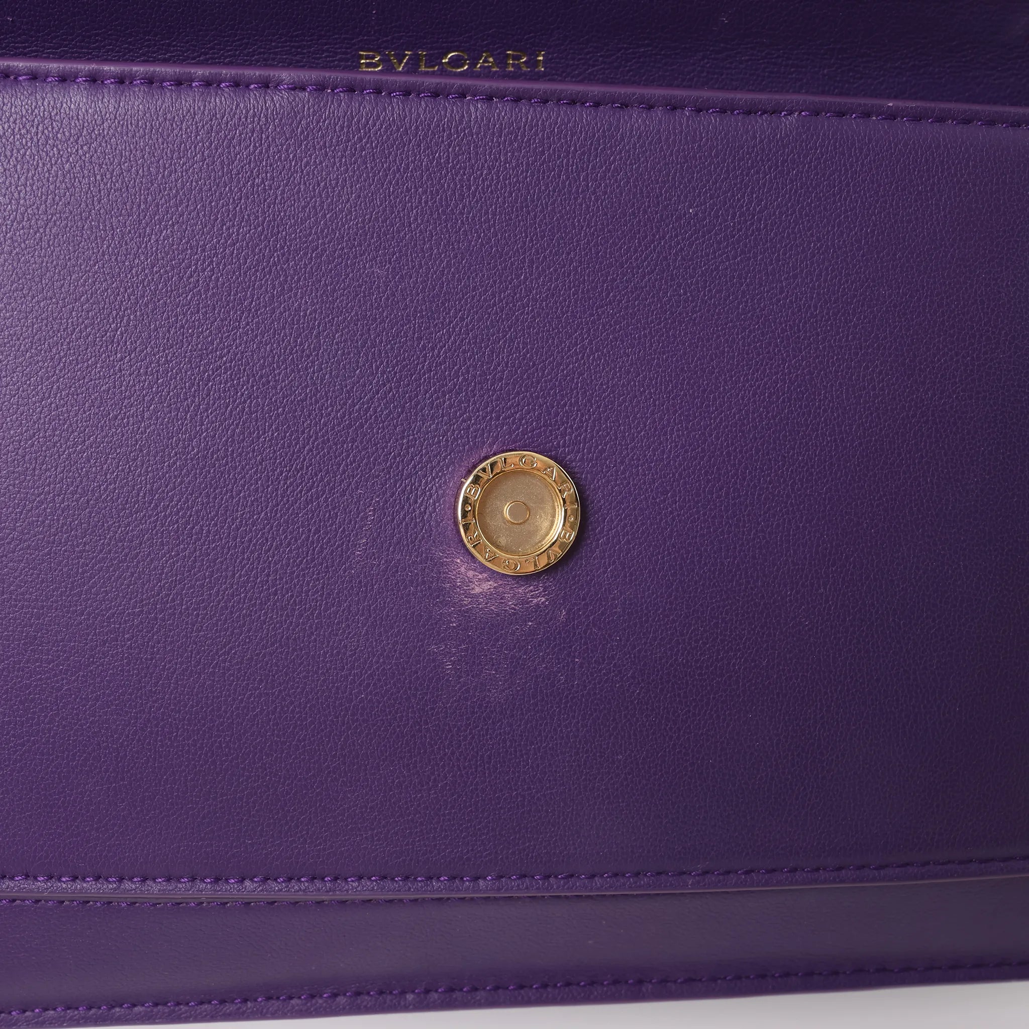 BVLGARI Serpenti Leather 2Way Chain Handbag in Purple