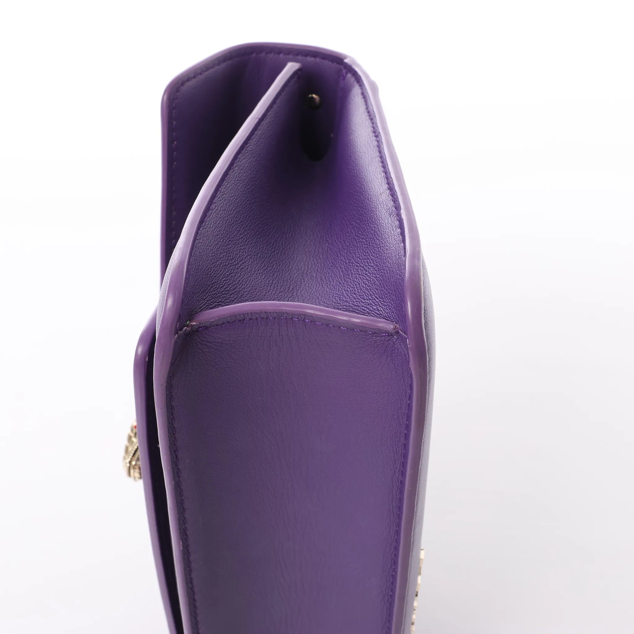 BVLGARI Serpenti Leather 2Way Chain Handbag in Purple