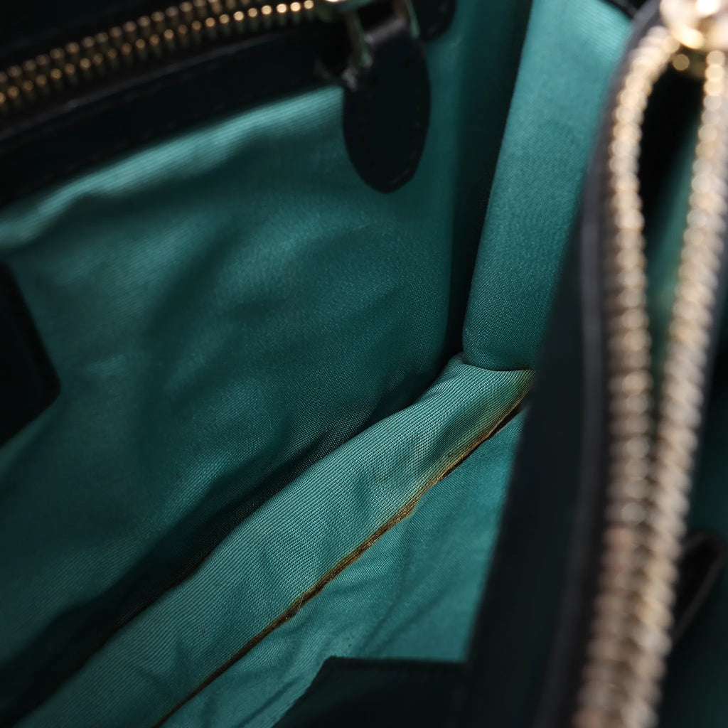 BVLGARI Serpenti Leather Chain Crossbody Bag in Black