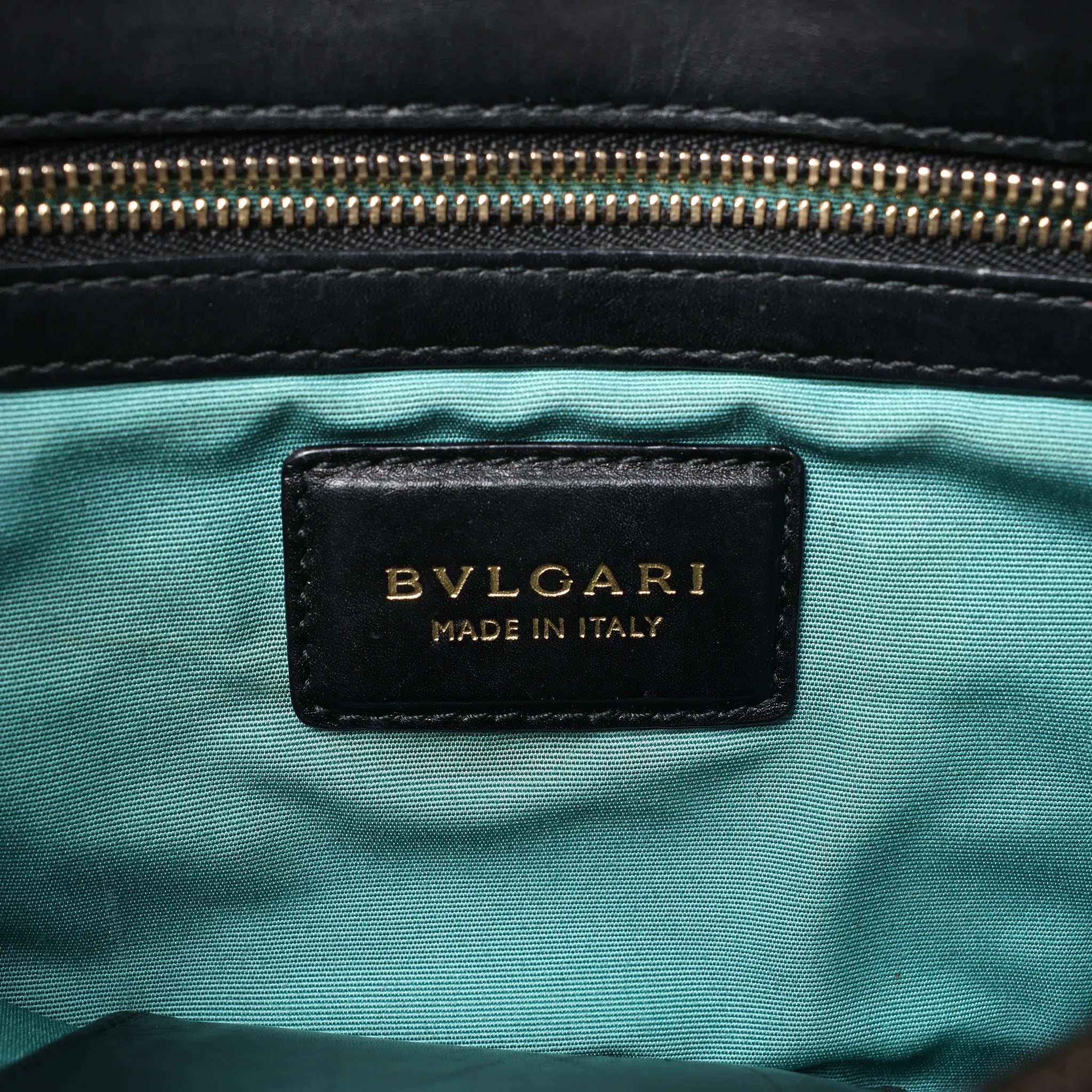 BVLGARI Serpenti Leather Chain Crossbody Bag in Black