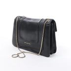 BVLGARI Serpenti Leather Chain Crossbody Bag in Black