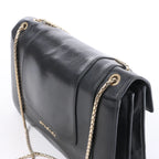 BVLGARI Serpenti Leather Chain Crossbody Bag in Black