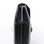 BVLGARI Serpenti Leather Chain Crossbody Bag in Black