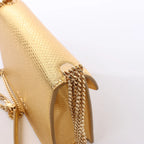 BVLGARI Serpenti Leather Chain Crossbody Bag in Gold