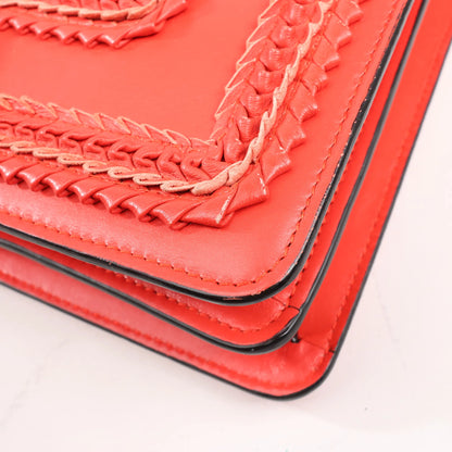 BVLGARI Serpenti Forever Patent Leather Chain Shoulder Bag in Red