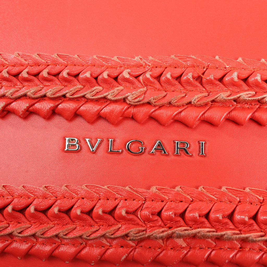 BVLGARI Serpenti Forever Patent Leather Chain Shoulder Bag in Red