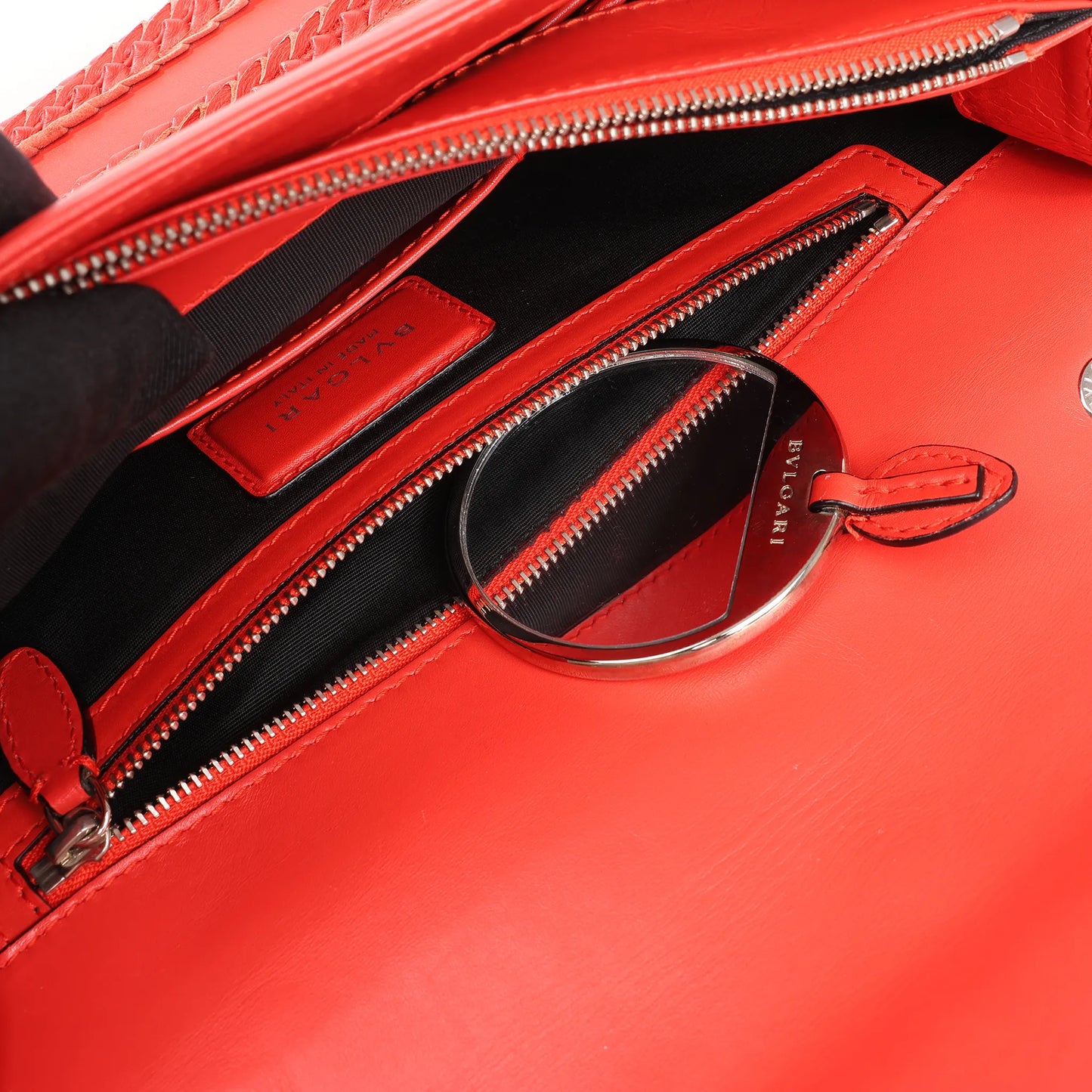 BVLGARI Serpenti Forever Patent Leather Chain Shoulder Bag in Red