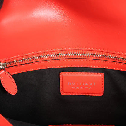 BVLGARI Serpenti Forever Patent Leather Chain Shoulder Bag in Red