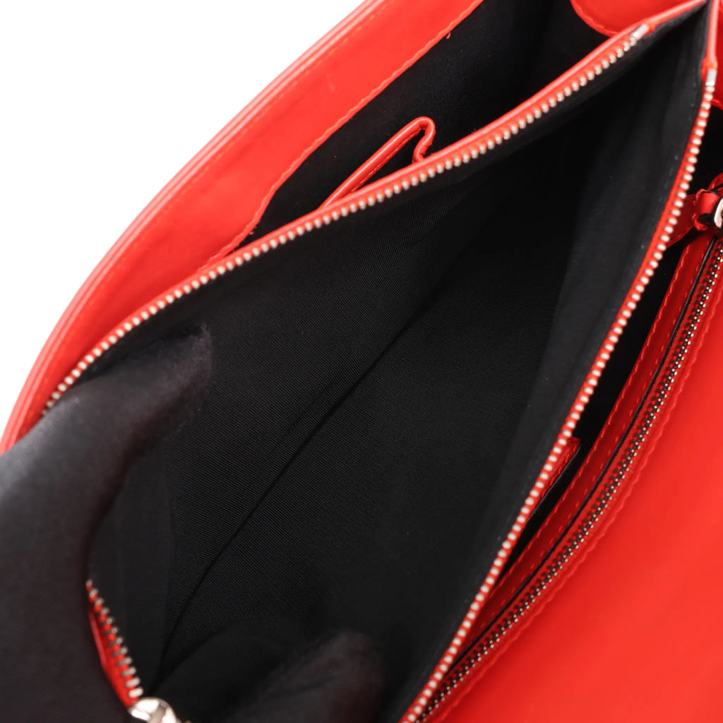 BVLGARI Serpenti Forever Patent Leather Chain Shoulder Bag in Red