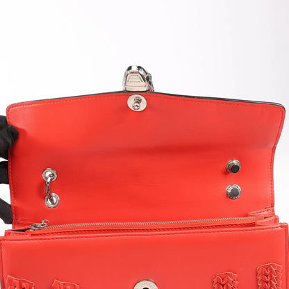 BVLGARI Serpenti Forever Patent Leather Chain Shoulder Bag in Red