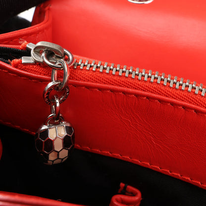 BVLGARI Serpenti Forever Patent Leather Chain Shoulder Bag in Red