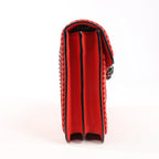 BVLGARI Serpenti Forever Patent Leather Chain Shoulder Bag in Red